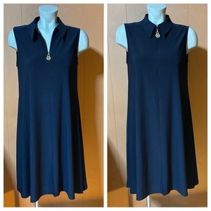 Anne Klein Navy Blue Sleeveless A-Line Swing Style Dress 8